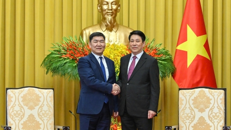 Chủ tịch nước Lương Cường tiếp Chánh án Tòa án tối cao Mông Cổ Ganzorig Damdin