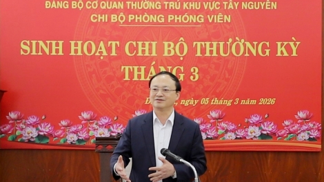 Tổng Giám đốc Đỗ Tiến Sỹ sinh hoạt chi bộ theo Chỉ thị 50 tại VOV Tây Nguyên