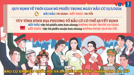 QUY ĐỊNH VỀ THỜI GIAN BỎ PHIẾU TRONG NGÀY BẦU CỬ 15/3/2026