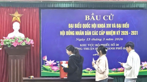 Những lá phiếu đầu đời của sinh viên trong ngày hội bầu cử