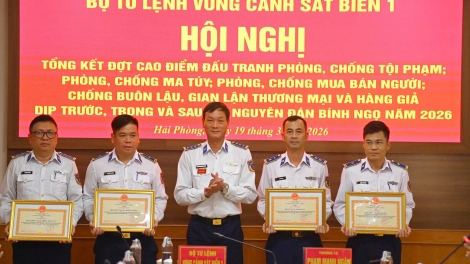Vùng Cảnh sát biển 1 xử lý hàng chục vụ vi phạm, triệt phá nhiều vụ án ma túy dịp cao điểm Tết