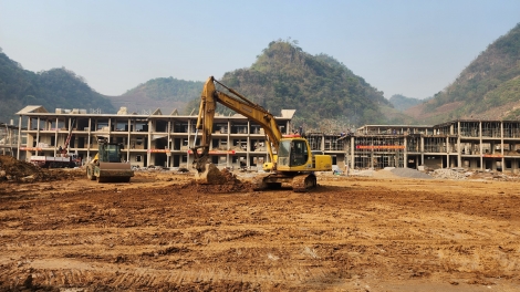 Công trình trường liên cấp Phiêng Pằn tăng tốc từng ngày