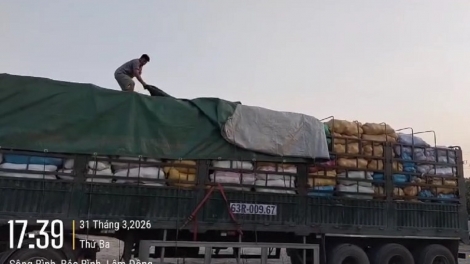 Xe chở quá khổ trên cao tốc bị xử phạt hơn 40 triệu đồng