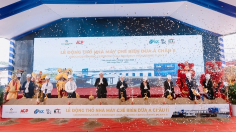 Tập đoàn Nguyên liệu Á Châu động thổ xây dựng Nhà máy chế biến Dừa công nghệ hiện đại tại Vĩnh Long