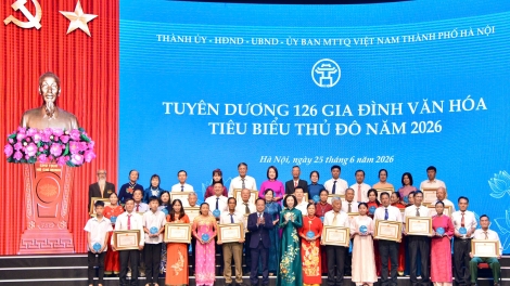 Hà Nội tuyên dương 126 gia đình văn hóa tiêu biểu Thủ đô năm 2026