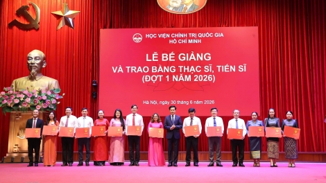 Học viện Chính trị quốc gia Hồ Chí Minh trao 196 Bằng tiến sĩ và thạc sĩ Đợt 1 năm 2026