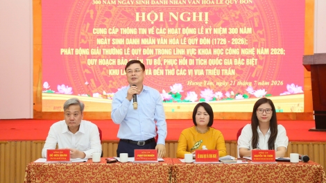Khoảng 6000 người sẽ tham dự Lễ kỷ niệm  300 năm Ngày sinh Danh nhân văn hóa Lê Quý Đôn