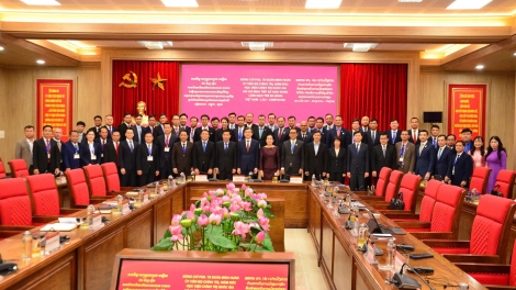 Đồng chí Đoàn Minh Huấn tiếp lãnh đạo trẻ ba Đảng Việt Nam-Lào-Campuchia