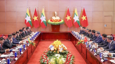 Tổng Bí thư, Chủ tịch nước Tô Lâm chủ trì Lễ đón và hội đàm với Tổng thống Myanmar Min Aung Hlaing