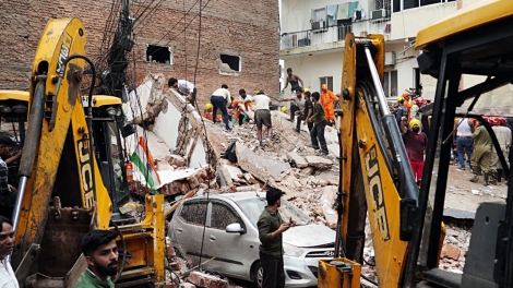 Ấn Độ điều tra vụ sập nhà trọ sinh viên ở Delhi - Ít nhất 6 người thiệt mạng