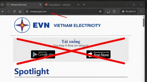 EVNSPC cảnh báo thủ đoạn giả mạo thương hiệu EVN để phát tán mã độc, chiếm đoạt tài khoản ngân hàng.