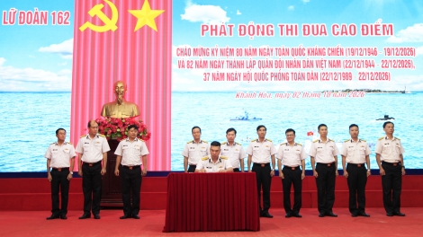 Lữ đoàn 162 phát động 80 ngày thi đua Quyết thắng, quyết tâm hoàn thành thắng lợi nhiệm vụ