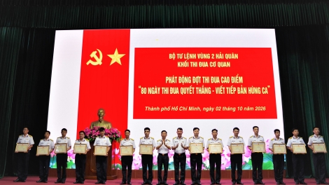 Cơ quan Vùng 2 Hải quân phát động “80 ngày thi đua Quyết thắng - Viết tiếp bản hùng ca”