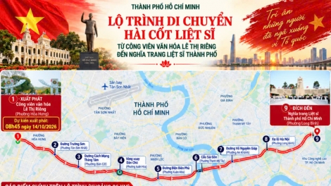 Lộ trình di chuyển của đoàn xe đưa 731 hài cốt liệt sĩ về nơi an nghỉ tại TP.HCM
