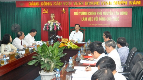 Thời sự trưa ngày 09/7/2014:Thủ tướng Nguyễn Tấn Dũng làm việc với lãnh đạo Tổng cục Thuế