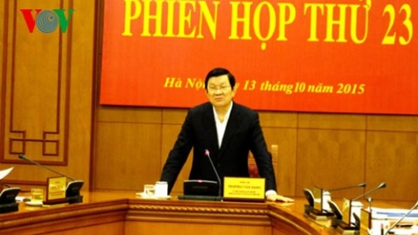 Chủ tịch nước Trương Tấn Sang chủ trì phiên họp thứ 23 Ban chỉ đạo Cải cách tư pháp Trung ương (Thời sự chiều ngày 13/10/2015)