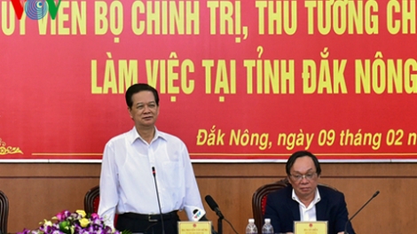 Thời sự đêm ngày 09/02/2015: Thủ tướng Nguyễn Tấn Dũng làm việc với cán bộ chủ chốt tỉnh Đắc Nông về tình hình phát triển kinh tế xã hội của địa phương.