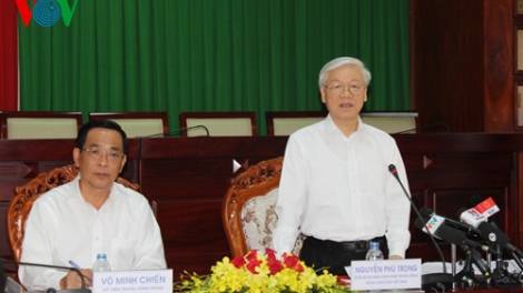 Thời sự chiều ngày 10/03/2015: Tổng Bí thư Nguyễn Phú Trọng làm việc với lãnh đạo chủ chốt tỉnh Sóc Trăng về nhiệm vụ phát triển kinh tế - xã hội và công tác chuẩn bị đại hội đảng bộ các cấp, tiến tới Đại hội 12 của Đảng.