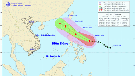 Tin  bão gần biển Đông lúc 05h00 ngày 04/4/2015
