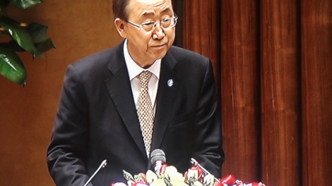 Thời sự chiều ngày 23/5/2015: Tổng Thư ký Liên hợp quốc Ban Ki-moon thăm và phát biểu tại phiên họp chiều nay của Quốc hội.