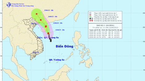 Thời sự trưa ngày 22/6/2015: Do ảnh hưởng của cơn bão số 1, vùng biển phía bắc quần đảo Hoàng Sa có gió giật cấp 10, 11