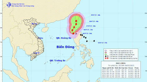 Tin về cơn bão số 2 lúc 10h00 ngày 06/7/2015