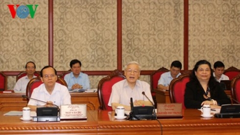 Bộ Chính trị làm việc đợt thứ hai với Ban Thường vụ các đảng bộ Trung ương cho ý kiến về việc chuẩn bị đại hội nhiệm kỳ 2015-2020.