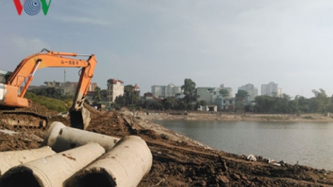 Sau 5 năm triển khai, Dự án cải tạo hồ Định Công, quận Hoàng Mai, Hà Nội vẫn chưa xong (3/11/2016)