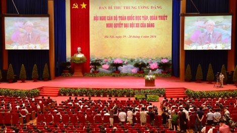 Khai mạc Hội nghị toàn quốc quán triệt Nghị quyết Đại hội XII của Đảng. (Thời sự trưa 19/4/2016)