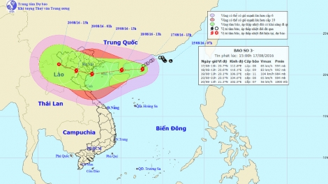 Áp thấp nhiệt đới đã mạnh lên thành bão số 3 và có thể đi sâu vào đất liền (Thời sự chiều 17/8/2016)