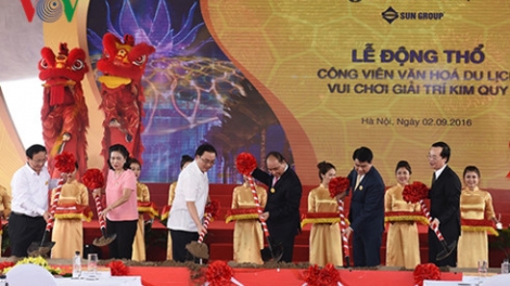 Thủ tướng Nguyễn Xuân Phúc dự Lễ động thổ Công viên Văn hóa du lịch Kim Quy (Thời sự chiều 2/9/2016)