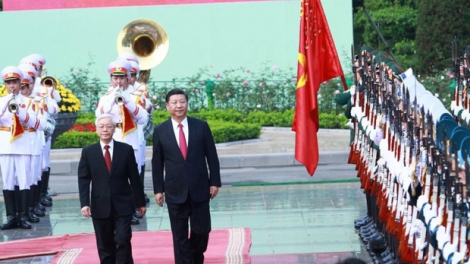 Lễ đón chính thức Tổng Bí thư, Chủ tịch Trung Quốc Tập Cận Bình thăm cấp nhà nước tới Việt Nam được tổ chức trọng thể chiều nay tại Phủ Chủ tịch. (Thời sự chiều 12/11/2017)