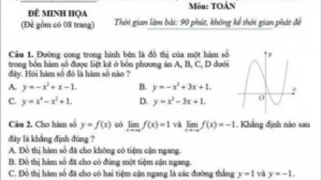 Bộ Giáo dục và Đào tạo chính thức công bố đề thi minh họa theo dạng bài thi sẽ sử dụng trong kỳ thi Trung học phổ thông Quốc gia sắp tới (Thời sự chiều 14/5/2017)
