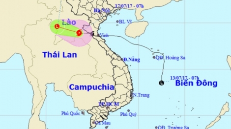 Bão số 2 đã vượt qua khu vực biên giới Việt-Lào và đi sang khu vực Trung Lào (Thời sự trưa 17/7/2017)