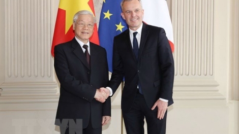 Tổng Bí thư Nguyễn Phú Trọng hội kiến với Chủ tịch Quốc hội Pháp Francois De Rugy và dự kỷ niệm 45 năm thiết lập quan hệ ngoại giao Việt Nam - Pháp (Thời sự trưa 27/3/2018)