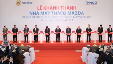 Thủ tướng Nguyễn Xuân Phúc dự lễ khánh thành Nhà máy Thaco Mazda và lễ khai trương tuyến hàng hải Nhật Bản - Chu Lai tại Quảng Nam (Thời sự trưa 25/3/2018)