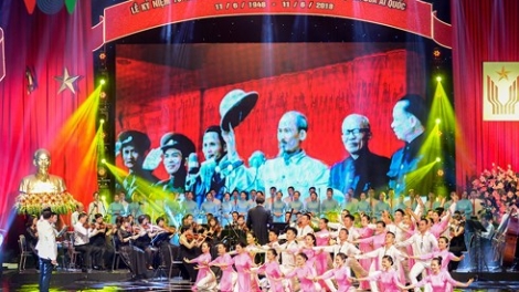 Lễ kỷ niệm trọng thể 70 năm ngày Chủ tịch Hồ Chí Minh ra lời kêu gọi thi đua ái quốc và biểu dương các anh hùng lực lượng vũ trang, anh hùng lao động, điển hình tiên tiến qua các thời kỳ (Thời sự trưa 3/6/2018)