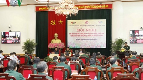 Sơ kết tuyên truyền nhiệm vụ quân sự, quốc phòng trên VOV, VTV (Thời sự đêm 24/9/2018)