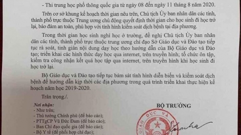 Bộ GD&ĐT lùi thời gian kết thúc năm học, thi THPT quốc gia (13/3/2020)