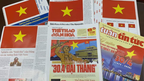 Lá cờ đặc biệt chào mừng 45 năm đất nước thống nhất (30/4/2020)