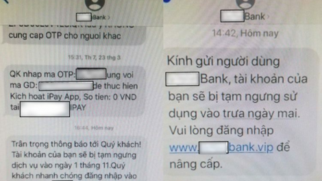 Cảnh báo về thủ đoạn giả mạo tin nhắn ngân hàng để lừa đảo (4/11/2021)