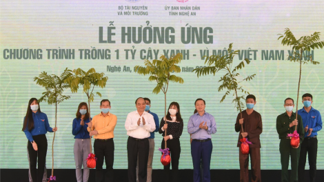 Thủ tướng dự lễ hưởng ứng Chương trình trồng 1 tỷ cây xanh tại Nghệ An (14/03/2021)