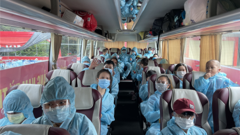 Những chuyến xe đón người dân từ TPHCM về đến Quảng Nam (23/7/2021)