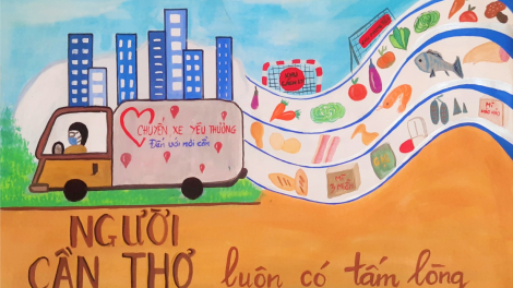 Tranh cổ động phòng chống COVID-19 đầy sáng tạo của nhóm bạn trẻ Cần Thơ (2/8/2021)