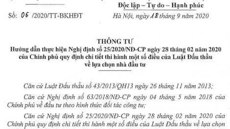 Gỡ vướng “rào cản” kinh doanh bất động sản - Vướng mắc từ Thông tư 06 về lựa chọn nhà đầu tư (09/08/2021)