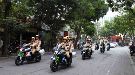 Công an Hà Nội ra quân bảo vệ Tết nguyên đán 2023 (12/1/2023)