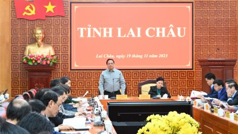 Thủ tướng Phạm Minh Chính làm việc với Ban Thường vụ Tỉnh ủy Lai Châu (19/11/2023)