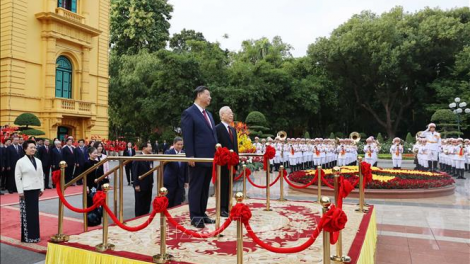 Tổng Bí thư Nguyễn Phú Trọng chủ trì lễ đón trọng thể Tổng Bí thư, Chủ tịch Trung Quốc Tập Cận Bình (12/12/2023)