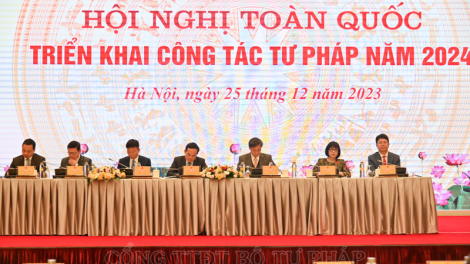 Bộ tư pháp: Hội nghị triển khai công tác năm 2024 (25/12/2023)