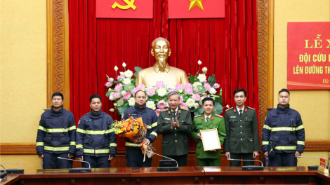 Bộ Công an tổ chức lễ xuất quân thực hiện nhiệm vụ cứu nạn, cứu hộ tại Thổ Nhĩ Kỳ (09/2/2023)
